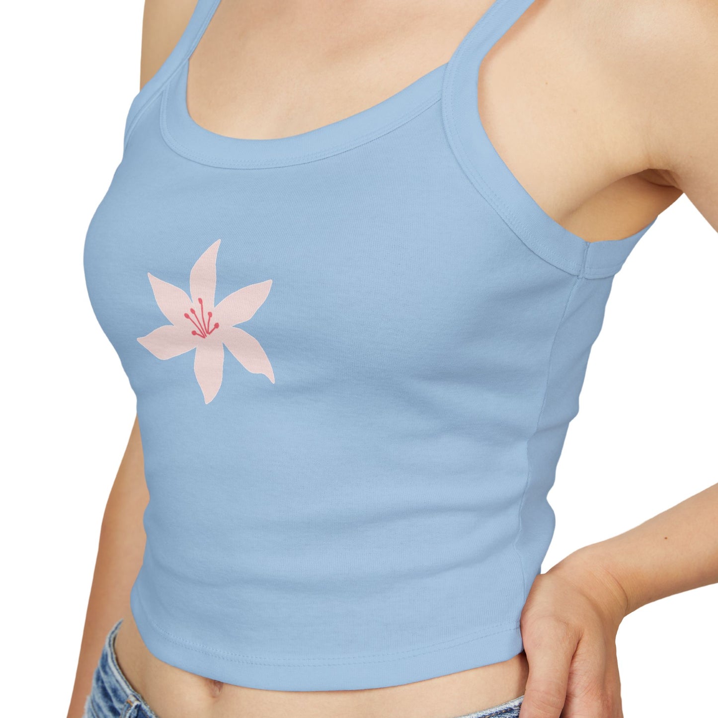 Chic Spaghetti Strap Tank Top, Floral Summer Top, Casual Sleeveless Shirt, Gifts for Her, Beachwear, Vacation Outfit